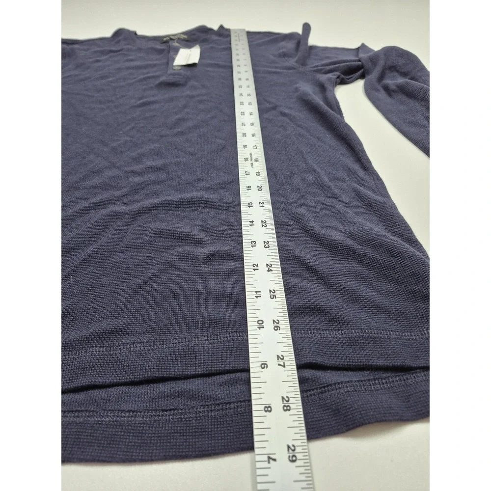 Banana Republic Shirt Mens Medium Blue Pima Cotton Thermal Henley Tee Casual